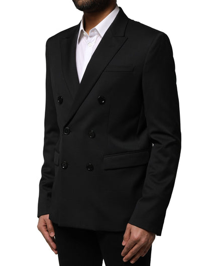 Emporio Armani Schwarzer zweireihiger Herrenanzug