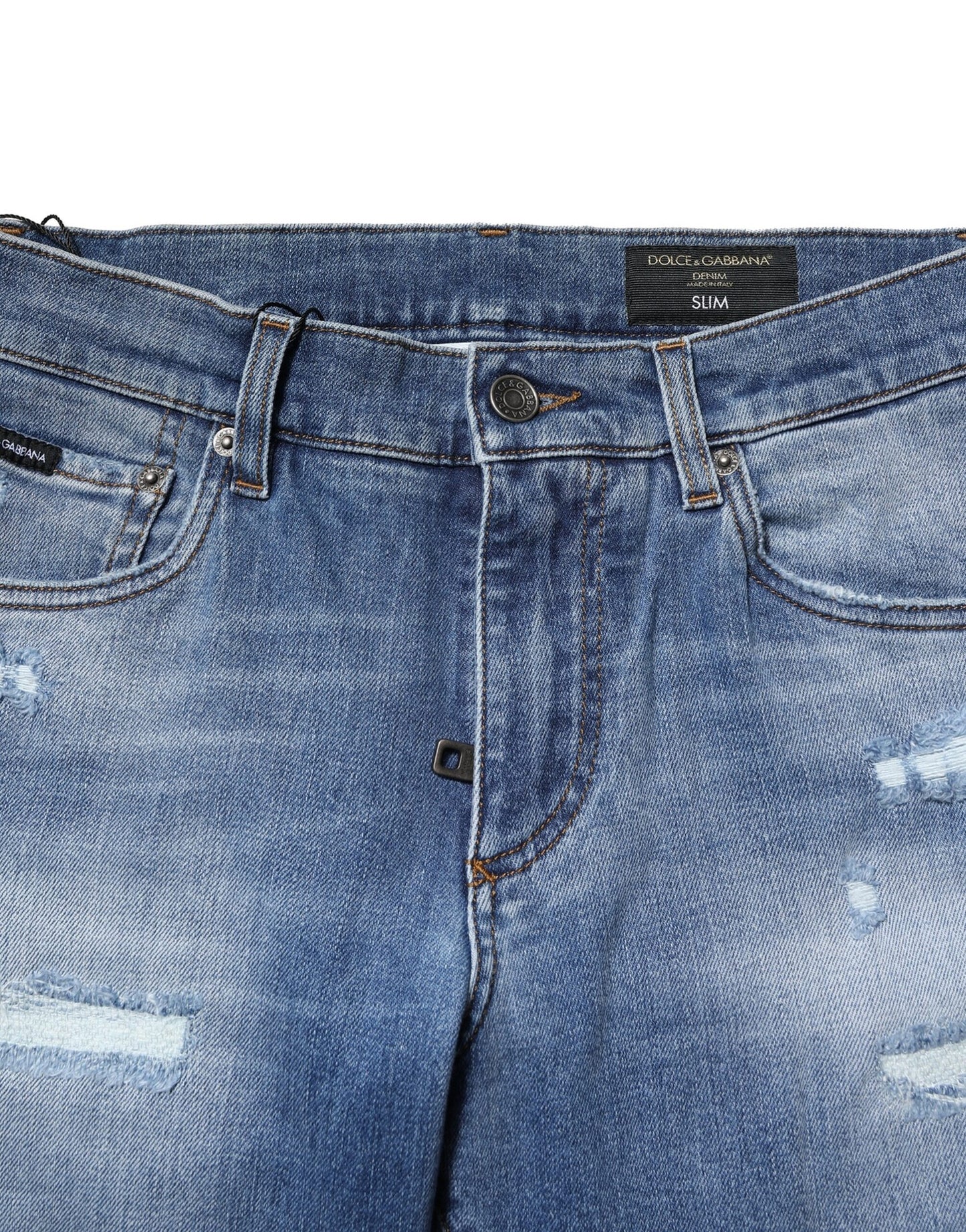 Dolce &amp; Gabbana Blaue Skinny-Jeans aus gewaschener Baumwolle für Herren