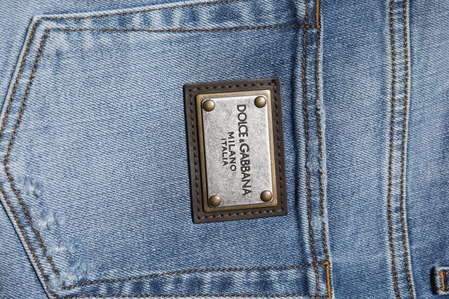 Dolce &amp; Gabbana Blaue Skinny-Jeans aus gewaschener Baumwolle für Herren