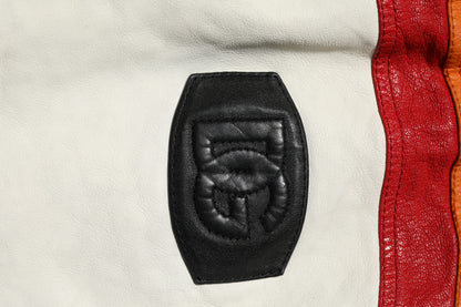 Dolce &amp; Gabbana Mehrfarbige, schmal zulaufende Hose aus Lammleder für Herren