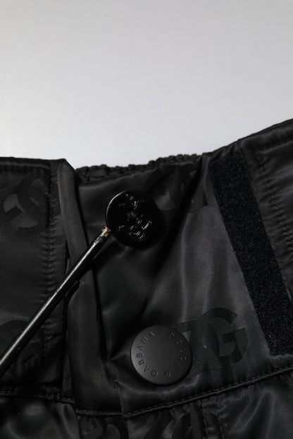 Dolce & Gabbana Black Nylon DG Logo Straight Pants