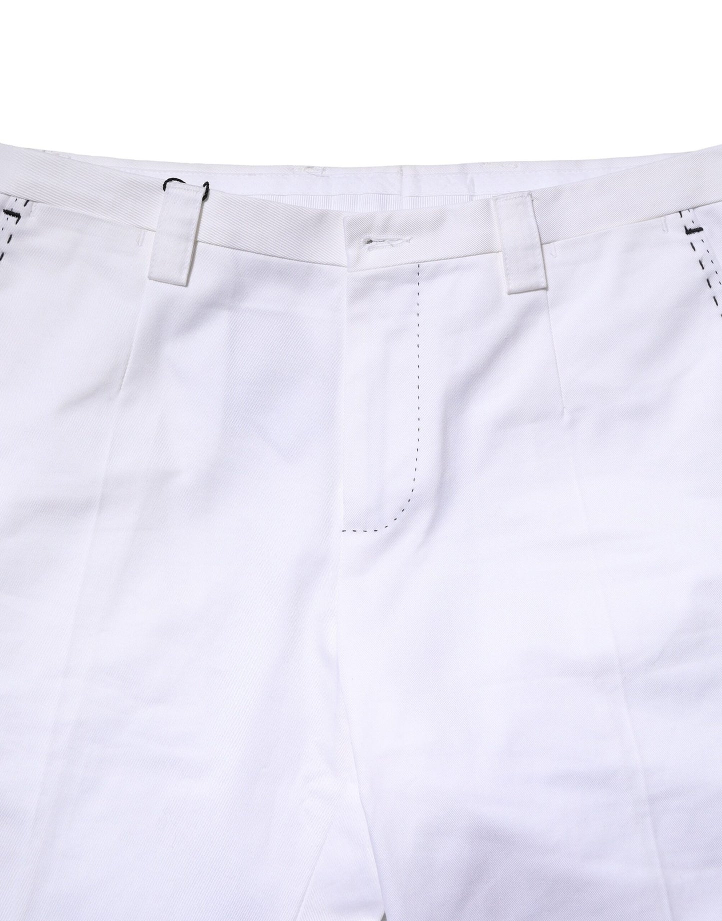 Dolce &amp; Gabbana Weiße, gerade geschnittene Hose aus Baumwolle mit Logo für Herren