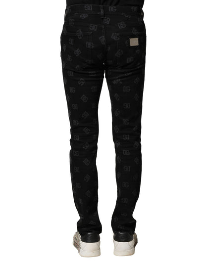 Dolce &amp; Gabbana Schwarze Skinny-Jeans aus Baumwolle mit DG-Logo für Herren