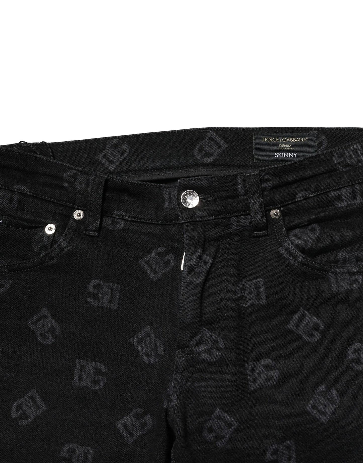 Dolce &amp; Gabbana Schwarze Skinny-Jeans aus Baumwolle mit DG-Logo für Herren