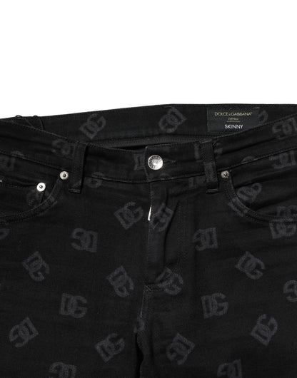 Dolce &amp; Gabbana Schwarze Skinny-Jeans aus Baumwolle mit DG-Logo für Herren