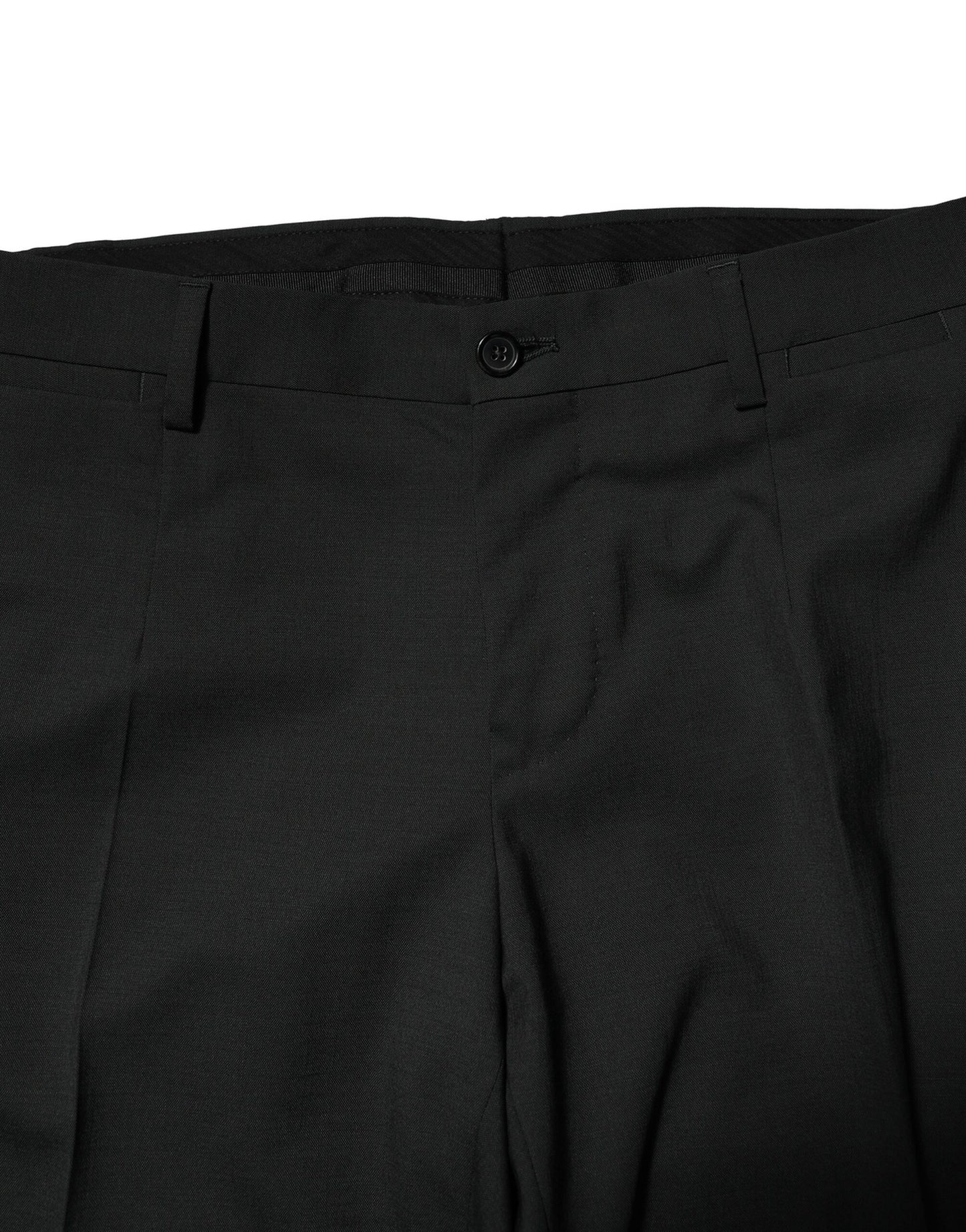 Dolce &amp; Gabbana – Zweiteiliger, einreihiger Anzug aus schwarzer Wolle