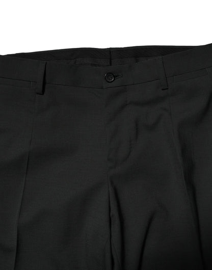 Dolce &amp; Gabbana – Zweiteiliger, einreihiger Anzug aus schwarzer Wolle