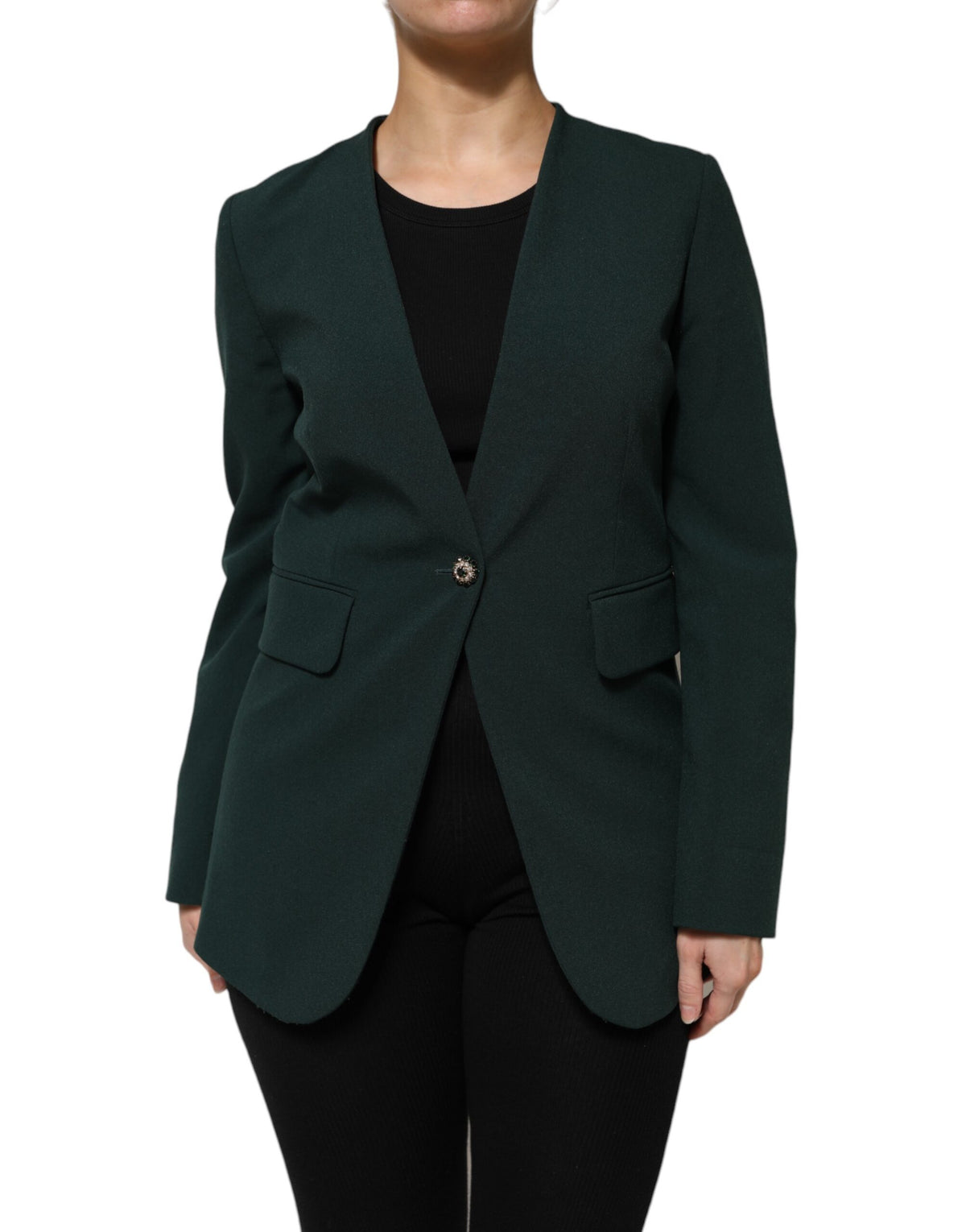 Maison Margiela – Grüne einreihige Manteljacke mit einem Knopf