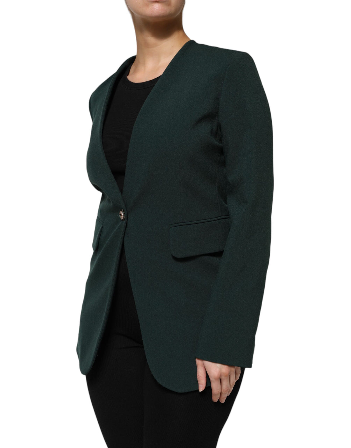 Maison Margiela – Grüne einreihige Manteljacke mit einem Knopf