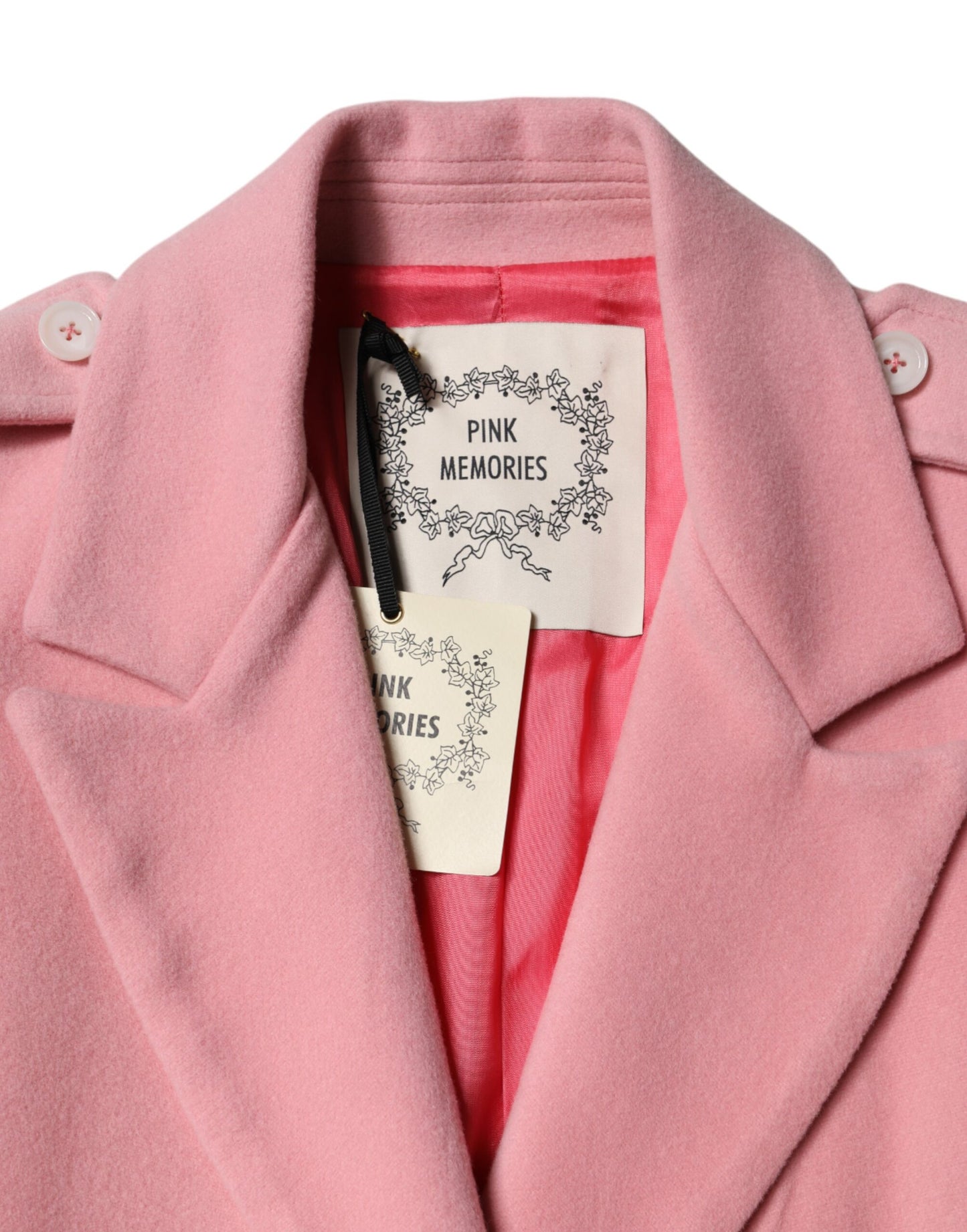 PINK MEMORIES Rosa Zweireihiger Blazer aus Wolle
