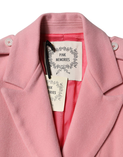 PINK MEMORIES Rosa Zweireihiger Blazer aus Wolle
