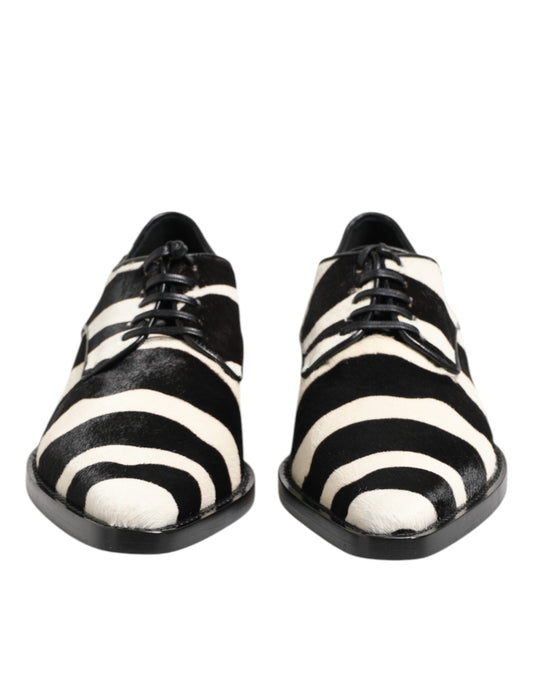 Dolce &amp; Gabbana Abendschuhe aus Ponyfell in Schwarz und Weiß mit Zebramuster
