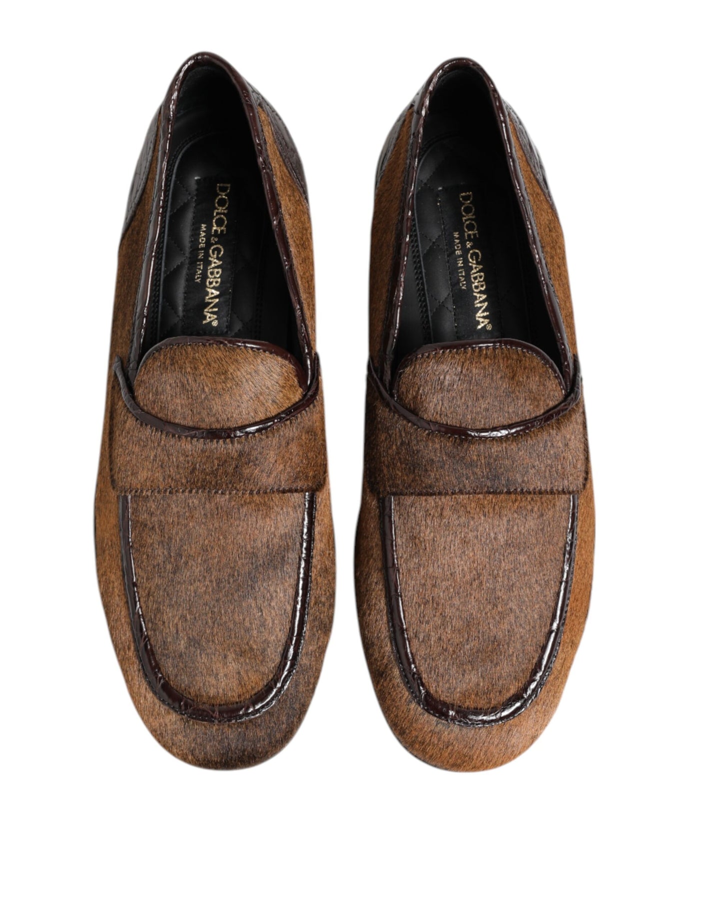 Dolce &amp; Gabbana – Braune Slipper aus Leder für Herren