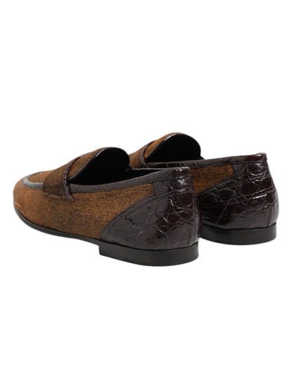Dolce &amp; Gabbana – Braune Slipper aus Leder für Herren