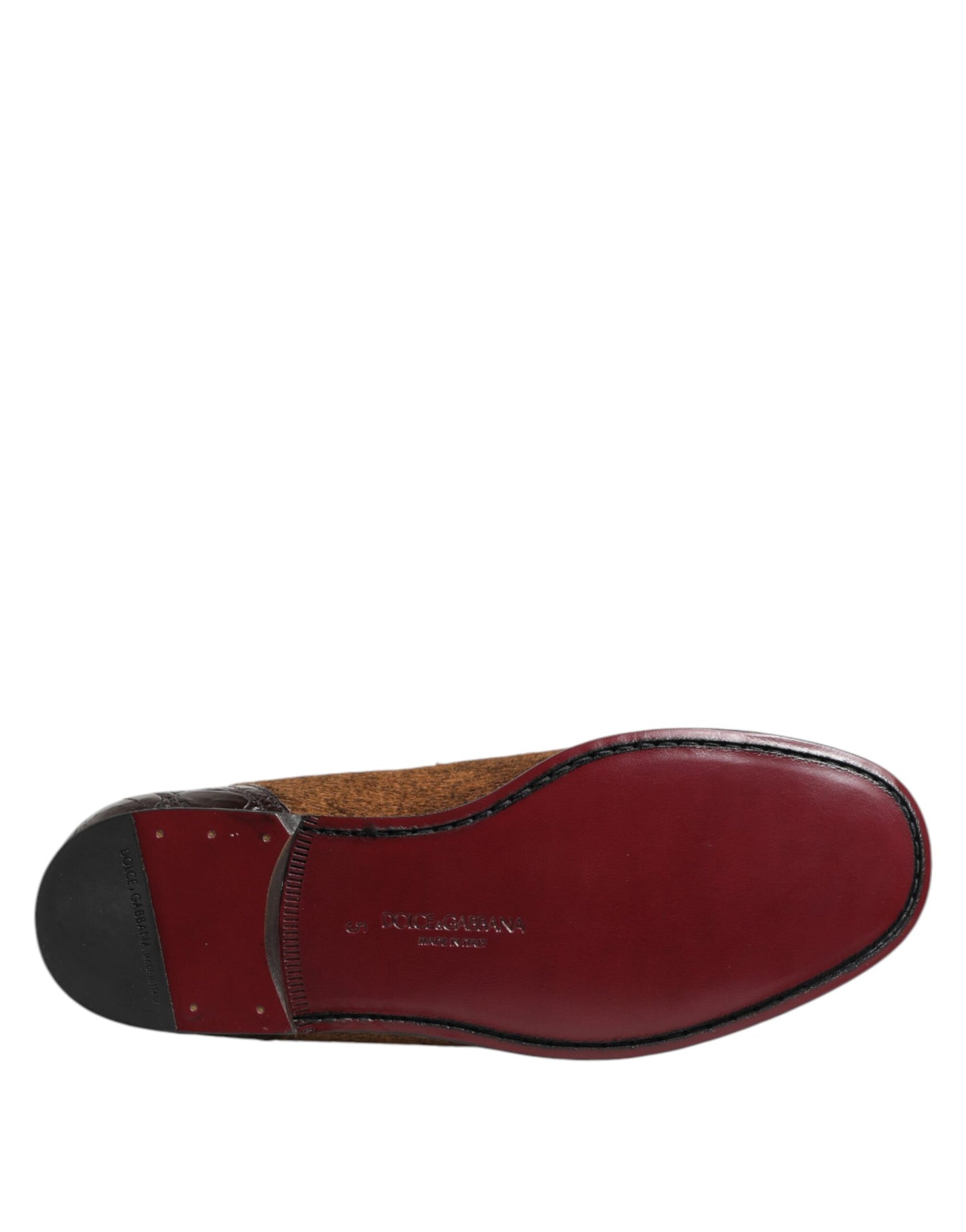 Dolce &amp; Gabbana – Braune Slipper aus Leder für Herren