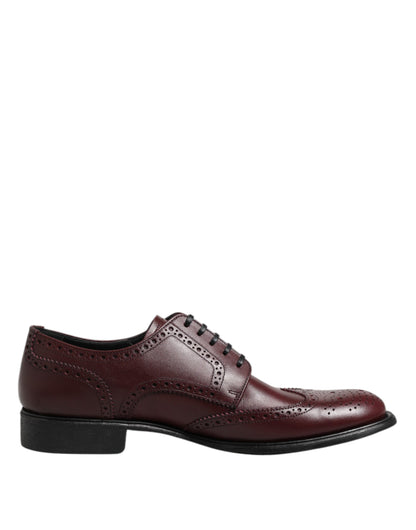 Dolce &amp; Gabbana – Braune Derby-Schnürschuhe aus Leder