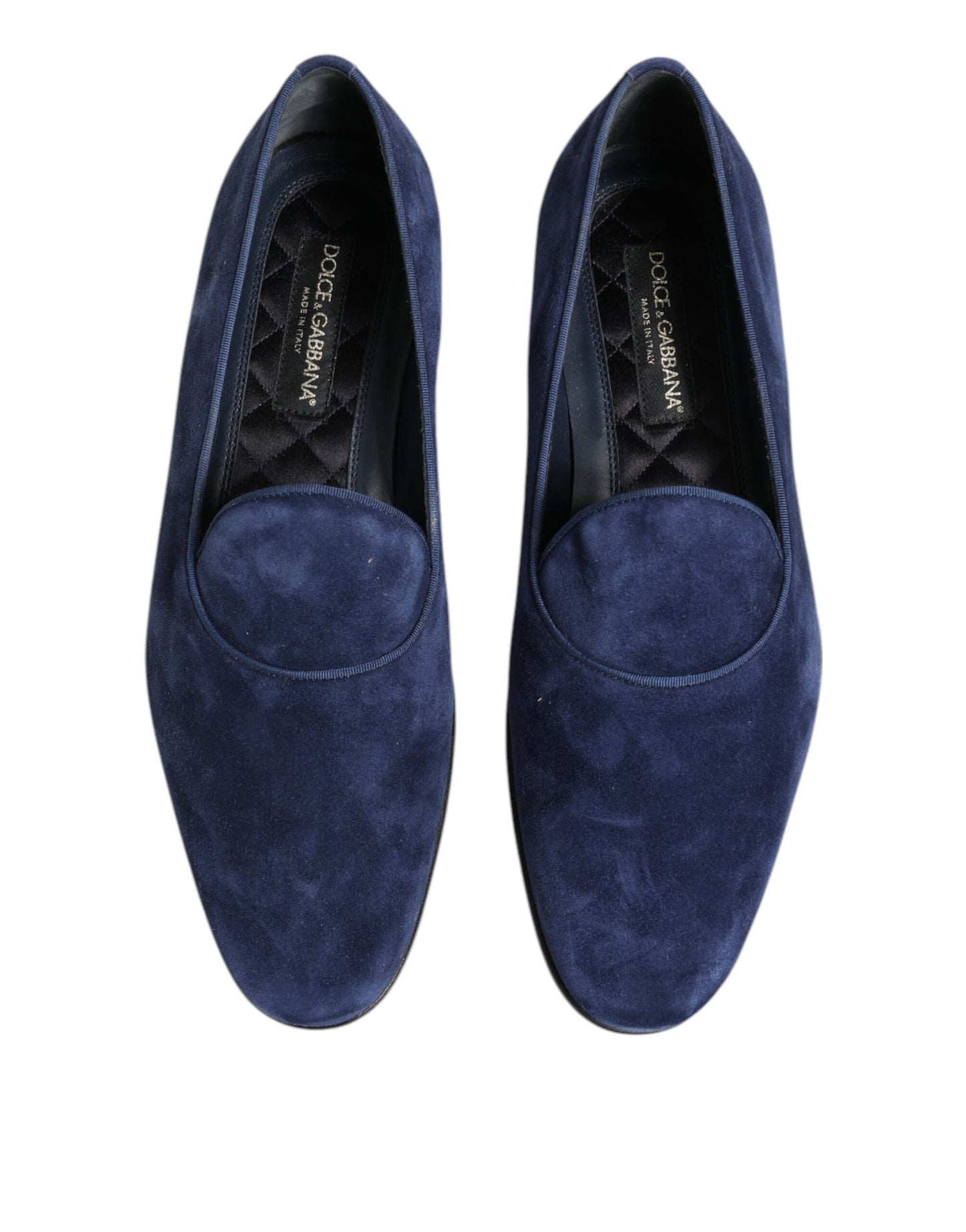 Dolce &amp; Gabbana – Blaue Loafer aus Samt mit DG-Logo, formelle Schuhe