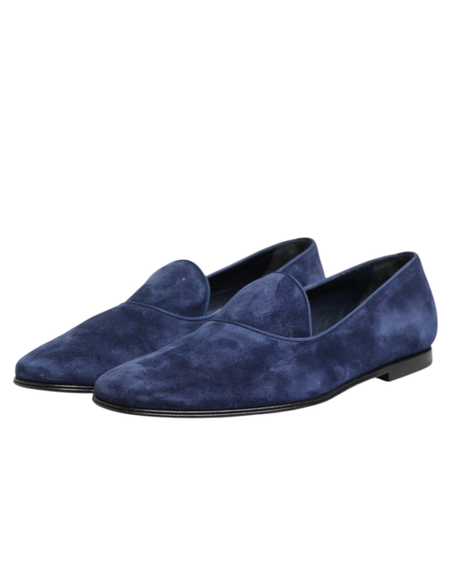 Dolce &amp; Gabbana – Blaue Loafer aus Samt mit DG-Logo, formelle Schuhe