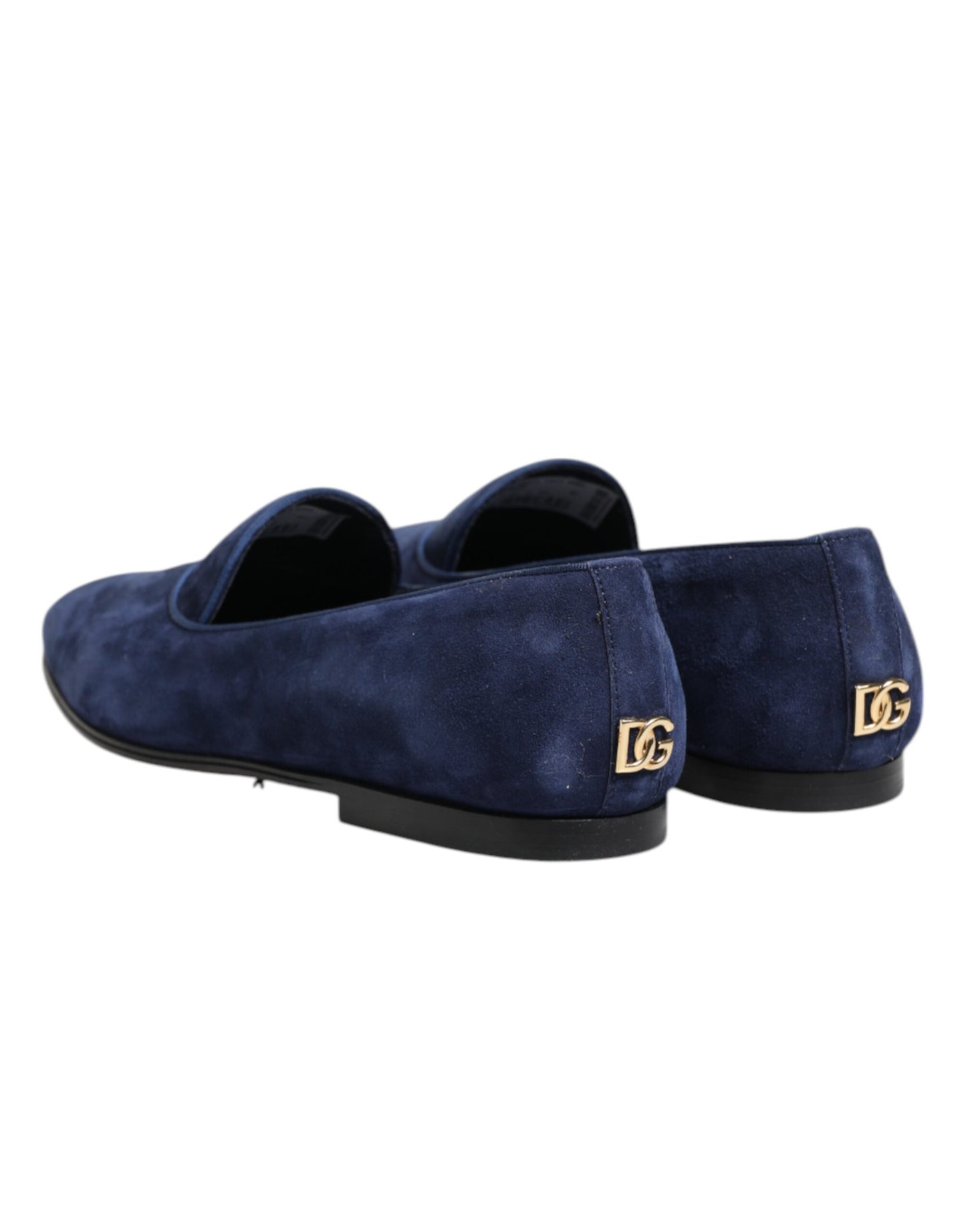 Dolce &amp; Gabbana – Blaue Loafer aus Samt mit DG-Logo, formelle Schuhe