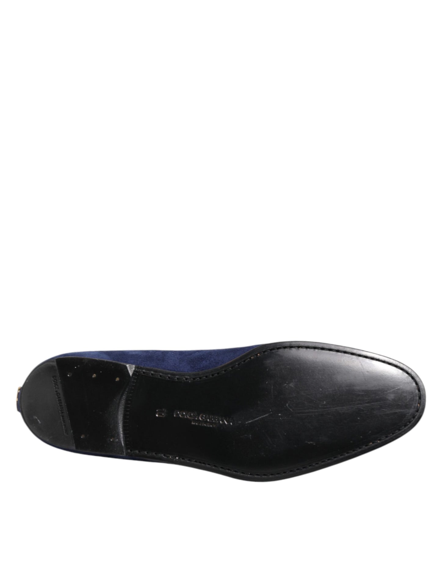 Dolce &amp; Gabbana – Blaue Loafer aus Samt mit DG-Logo, formelle Schuhe