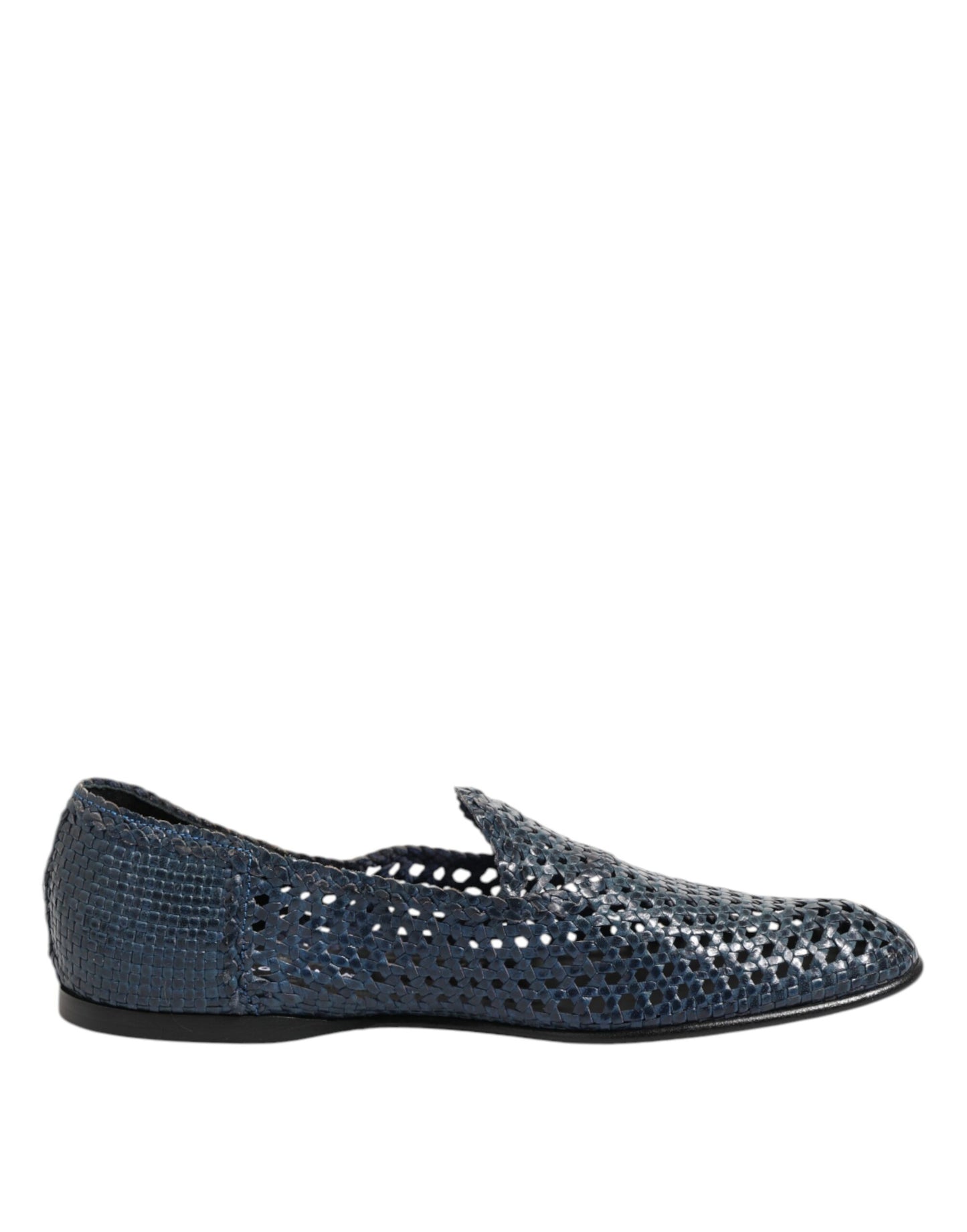 Dolce &amp; Gabbana – Slipper aus gewebtem Leder in Blau