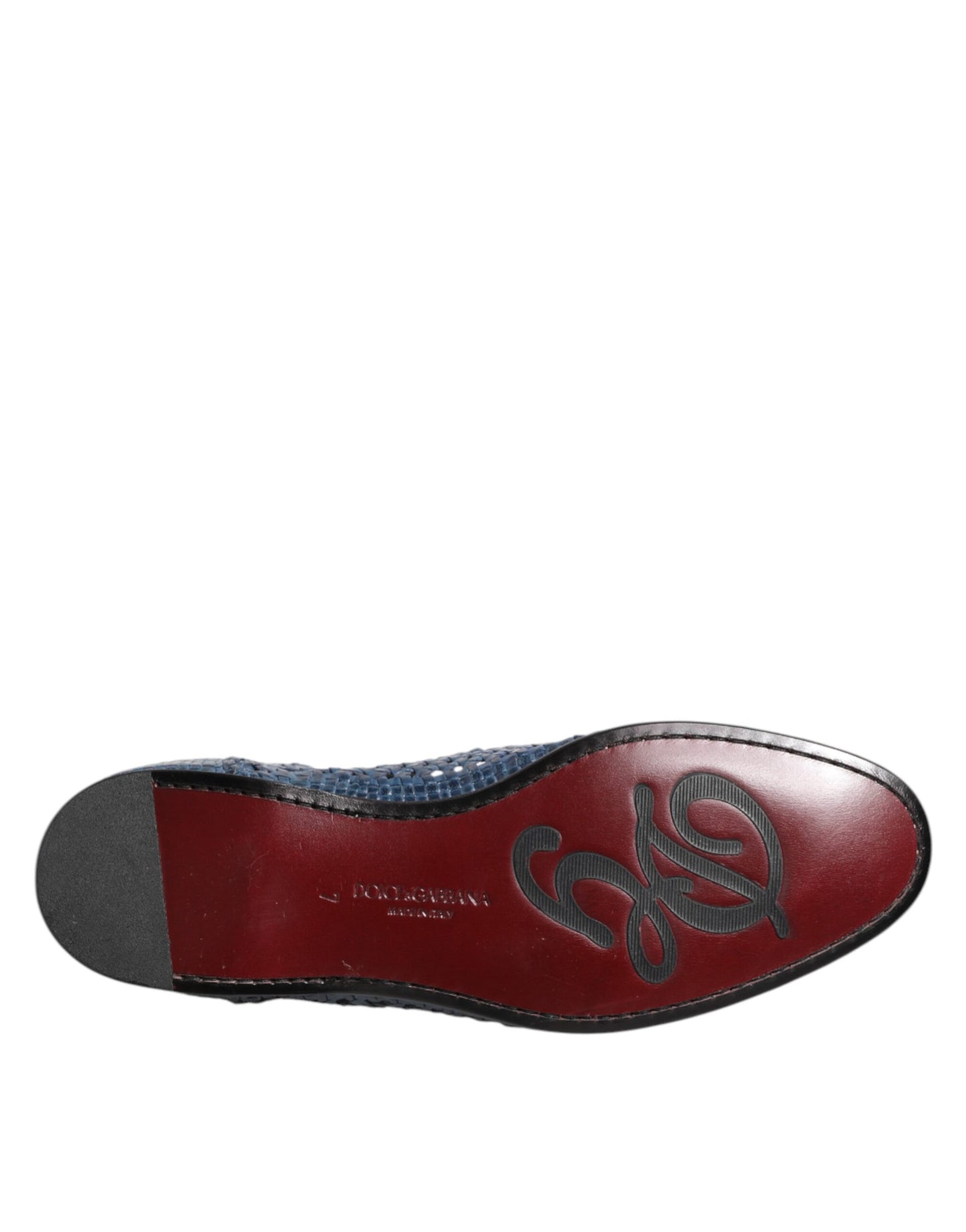 Dolce &amp; Gabbana – Slipper aus gewebtem Leder in Blau