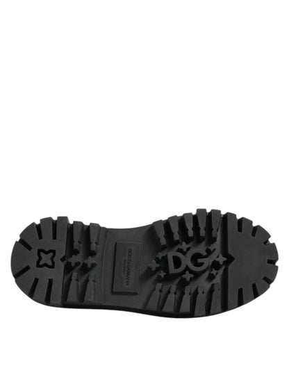 Dolce &amp; Gabbana – Trekking-Derby-Schuhe aus schwarzem Lackleder