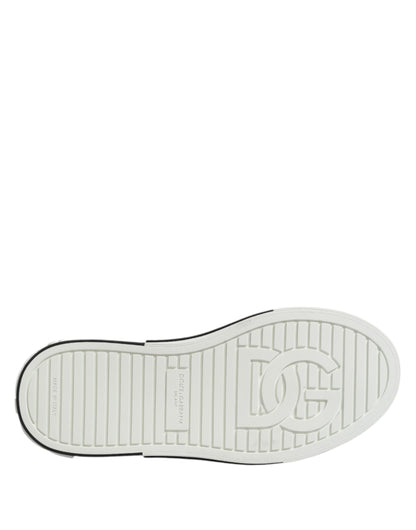 Dolce &amp; Gabbana – Slip-On-Sneakers aus weißem gepunktetem Leder für Herren