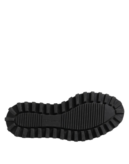 Dolce &amp; Gabbana – Klobige Derby-Schuhe aus Kalbsleder in Schwarz und Weiß