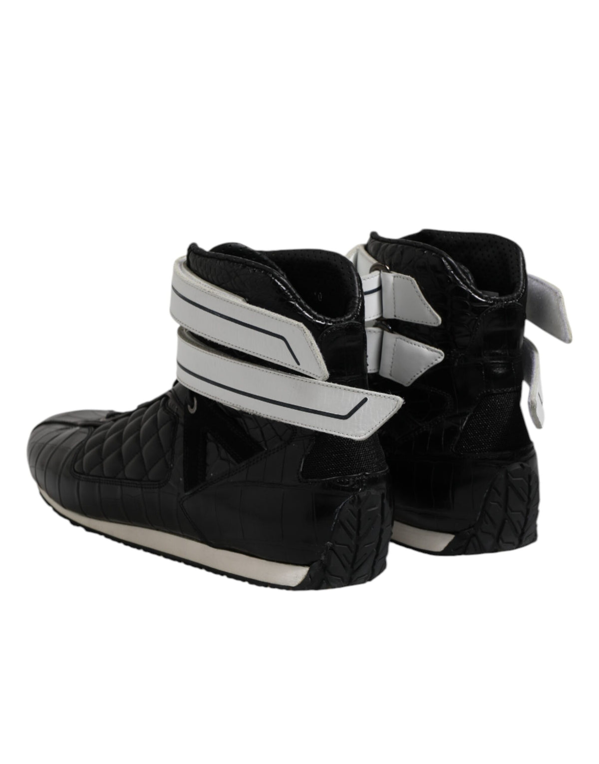 Dolce &amp; Gabbana – Schwarze Sneakers mit gestepptem Leder und Schnürung
