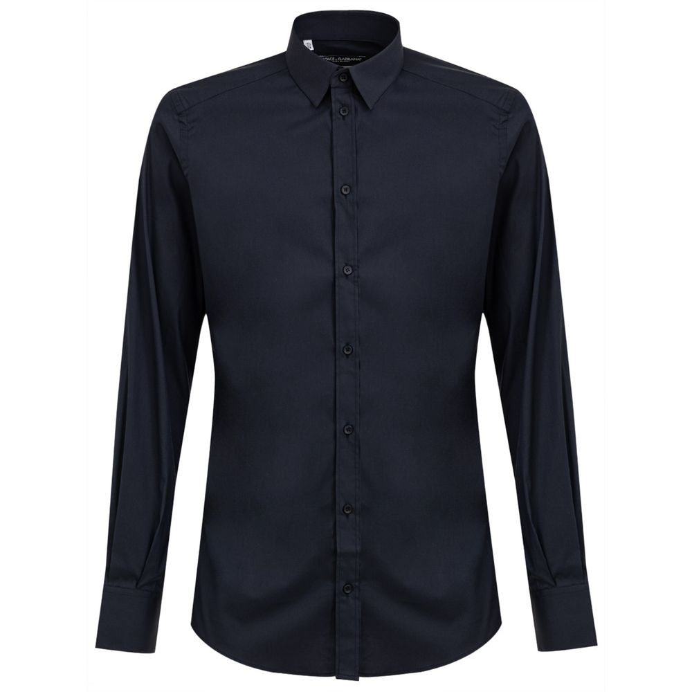 Dolce & Gabbana Blue Cotton Dress Shirt