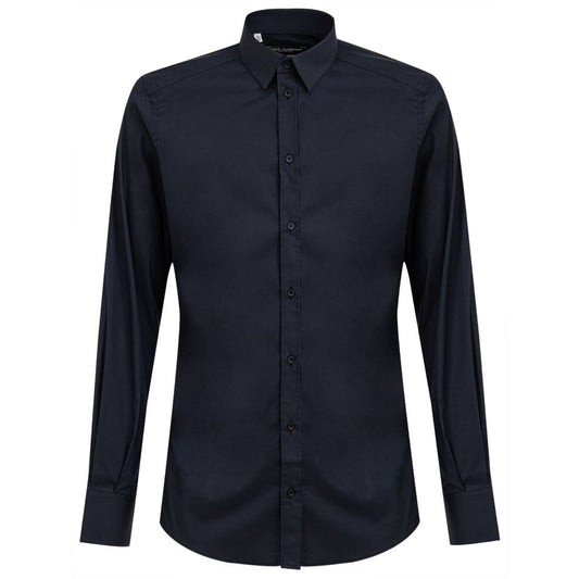Dolce & Gabbana Blue Cotton Dress Shirt