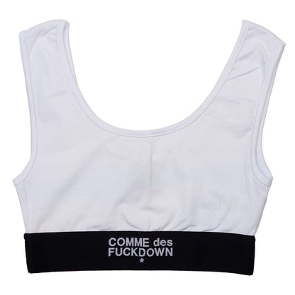 Comme Des Fuckdown Weißes Baumwoll-Damen-Top