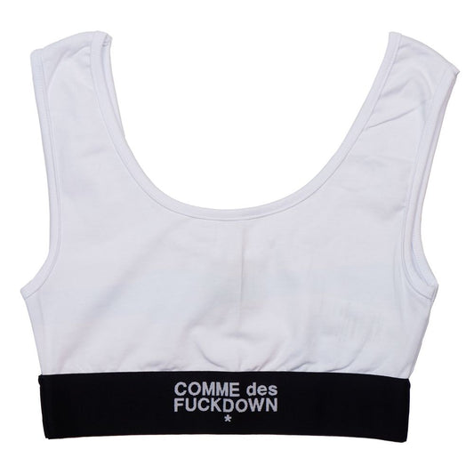 Comme Des Fuckdown Weißes Baumwoll-Damen-Top