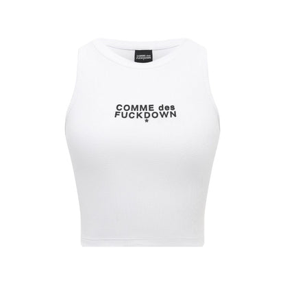 Comme Des Fuckdown – Kurzes T-Shirt aus weißer Baumwolle für Damen