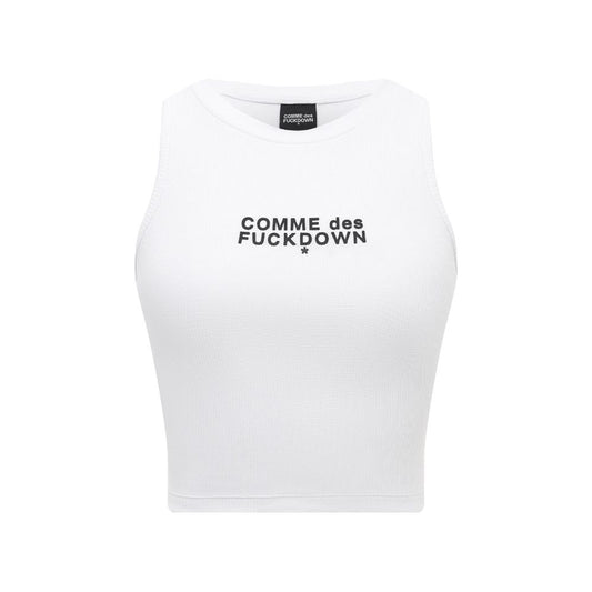Comme Des Fuckdown – Kurzes T-Shirt aus weißer Baumwolle für Damen