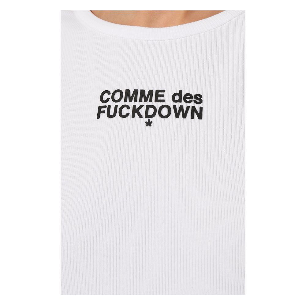 Comme Des Fuckdown Weißes Baumwoll-Damen-Top