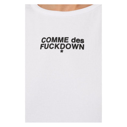 Comme Des Fuckdown Weißes Baumwoll-Damen-Top