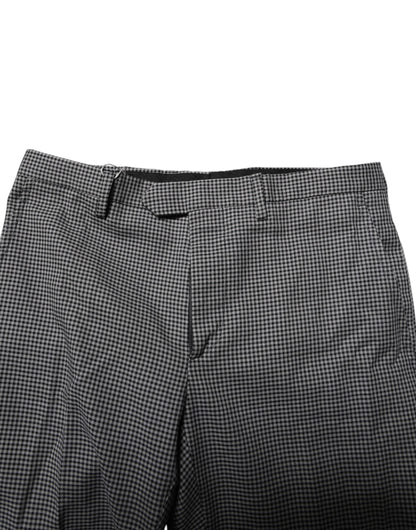 BENCIVENGA Black White Checkered Tapered Dress Pants