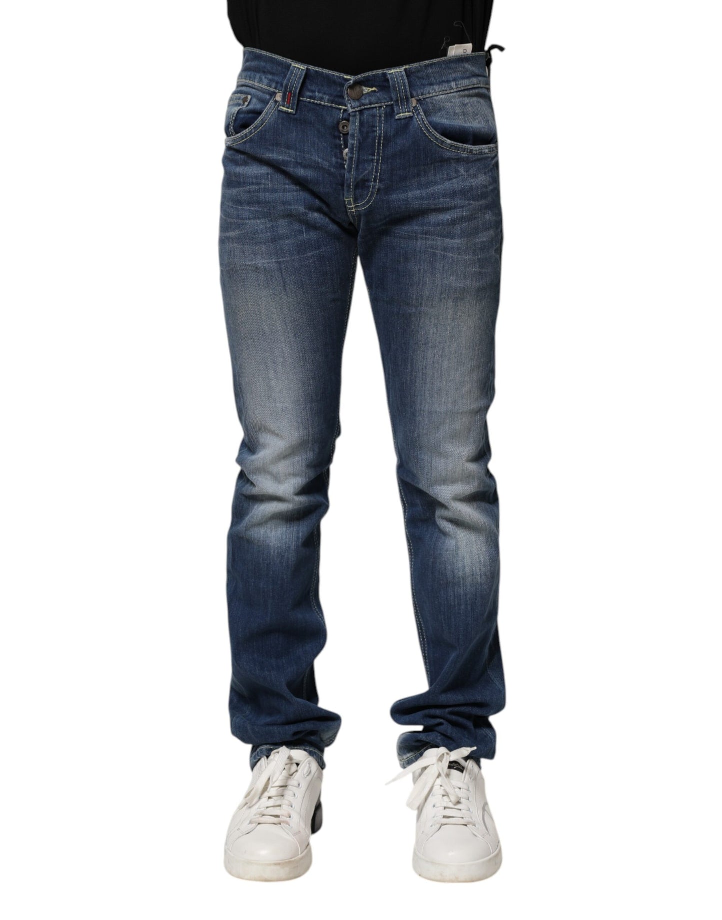 Dondup Blau verwaschene Skinny Fit Casual Herren Jeans