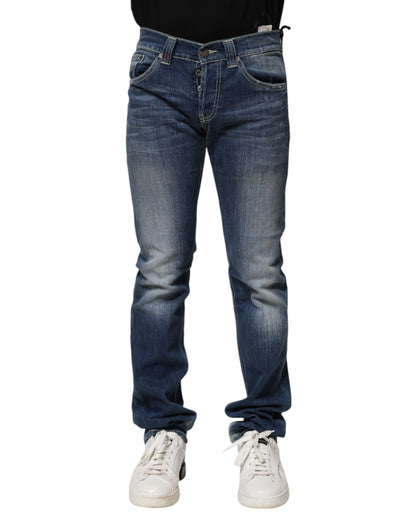 Dondup Blau verwaschene Skinny Fit Casual Herren Jeans