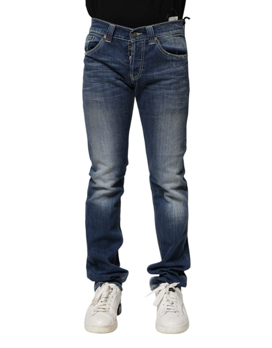Dondup Blau verwaschene Skinny Fit Casual Herren Jeans