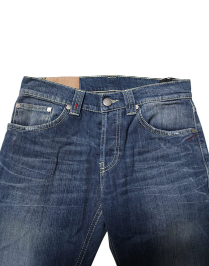 Dondup Blau verwaschene Skinny Fit Casual Herren Jeans