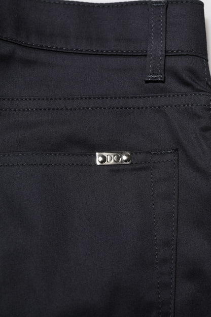 Dolce &amp; Gabbana – Schwarze Skinny-Hose aus Baumwolle mit mittlerer Taille