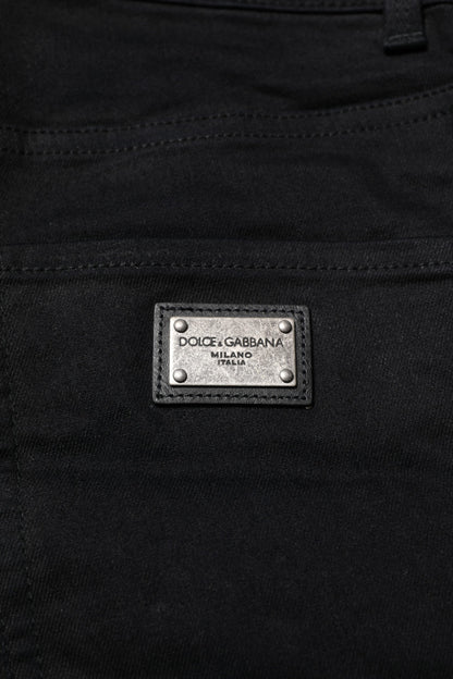 Dolce & Gabbana Black Cotton Skinny Denim Jeans