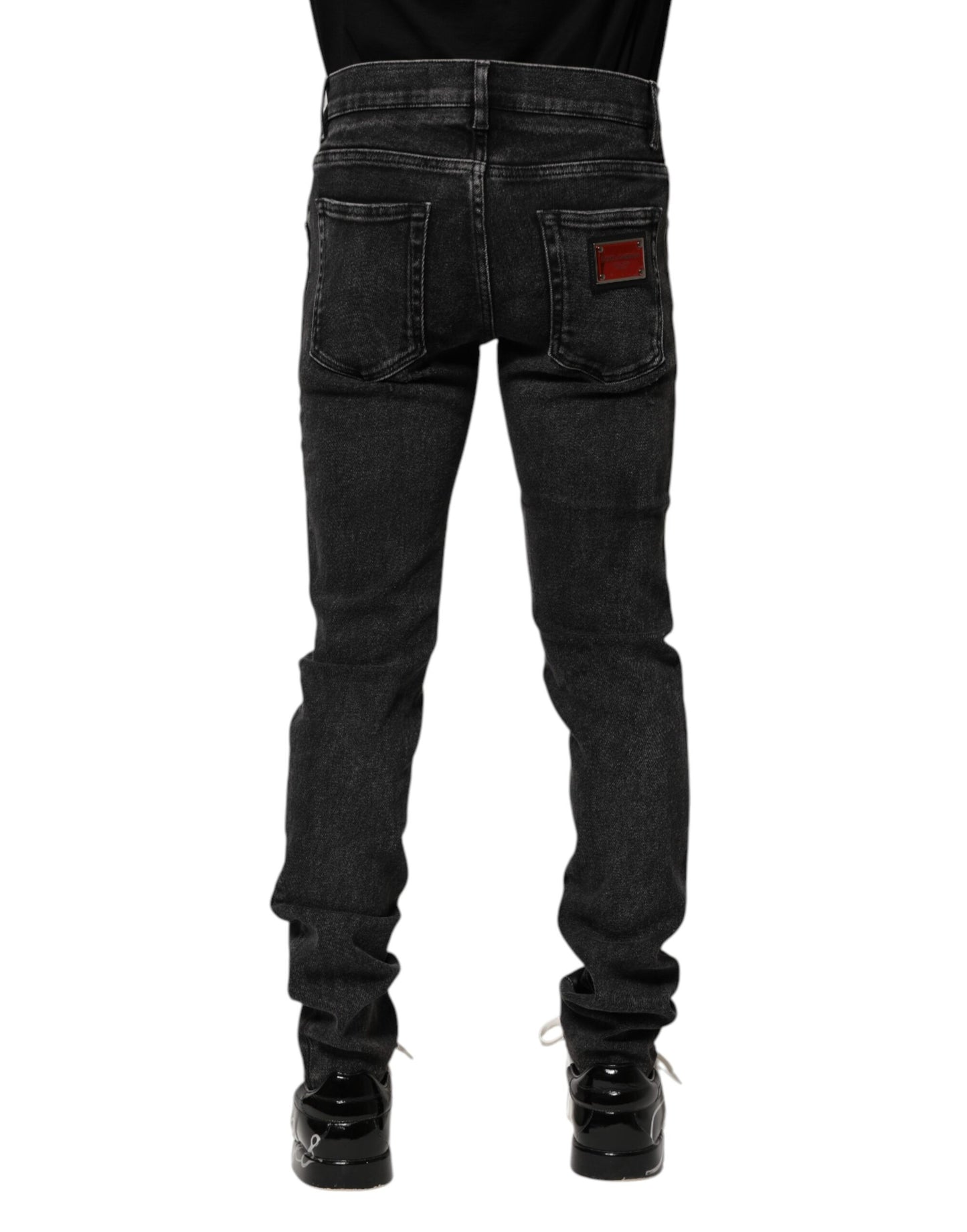 Dolce & Gabbana Black Cotton Skinny Men Denim Jeans