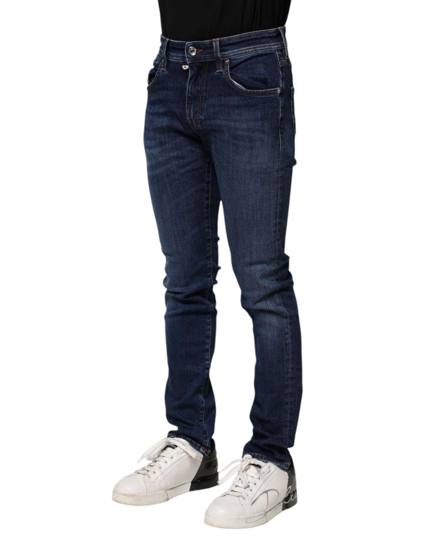 Dolce &amp; Gabbana Dunkelblaue Skinny-Jeans aus Baumwolle