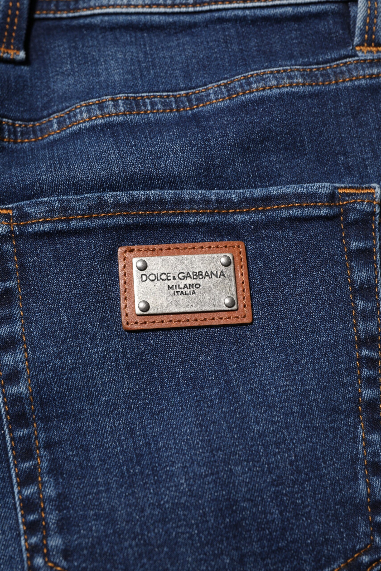 Dolce &amp; Gabbana Dunkelblaue Skinny-Jeans aus Baumwolle