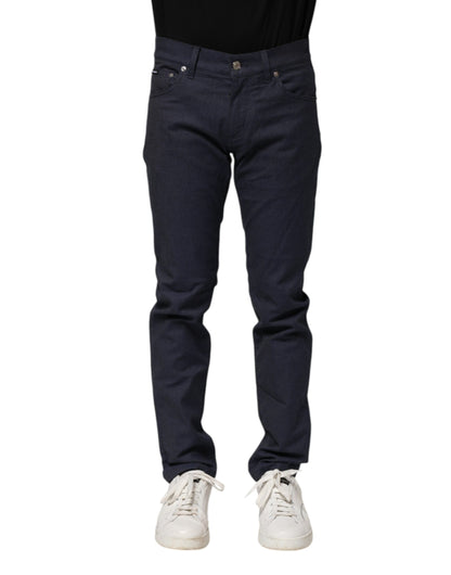 Dolce &amp; Gabbana Dunkelblaue Skinny-Jeans aus Baumwolle