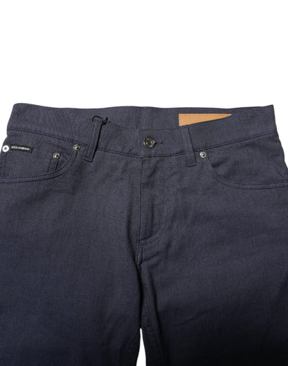 Dolce &amp; Gabbana Dunkelblaue Skinny-Jeans aus Baumwolle